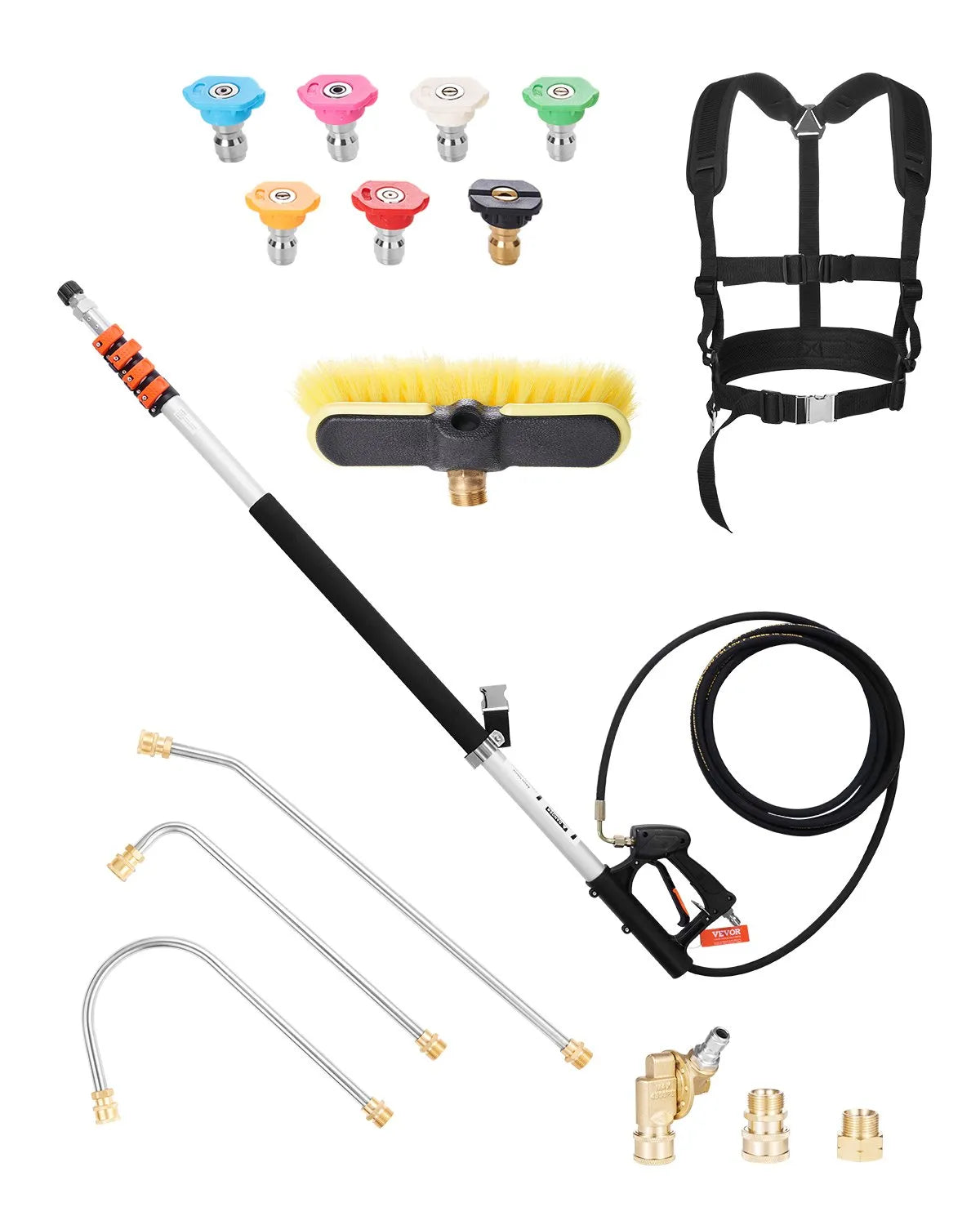 Pressure Washer Telescoping Wand, 24 ft, 4000 PSI